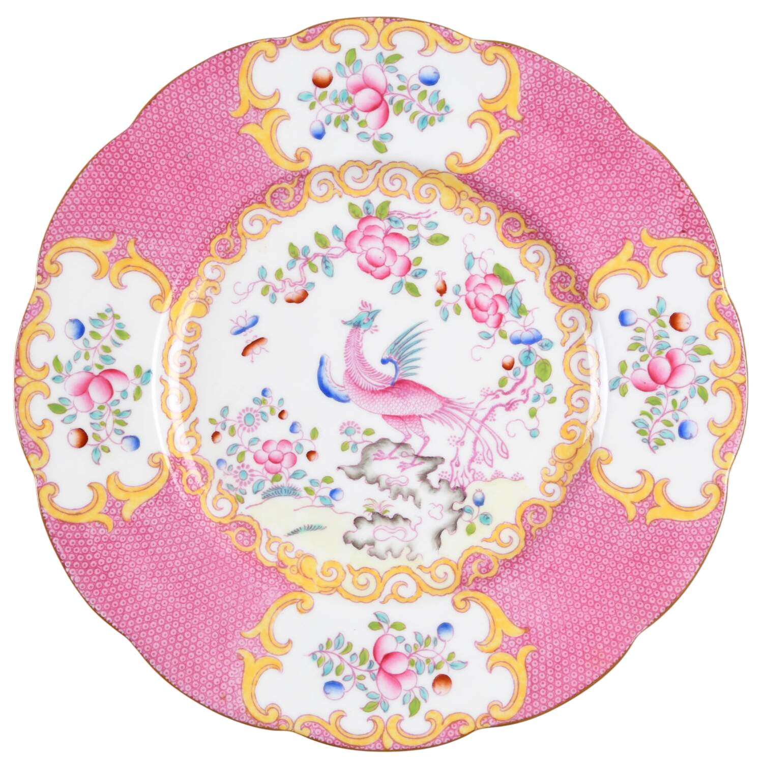 Cockatrice Pink (Smooth, Globe Backstamp) Luncheon Plate by Minton-1