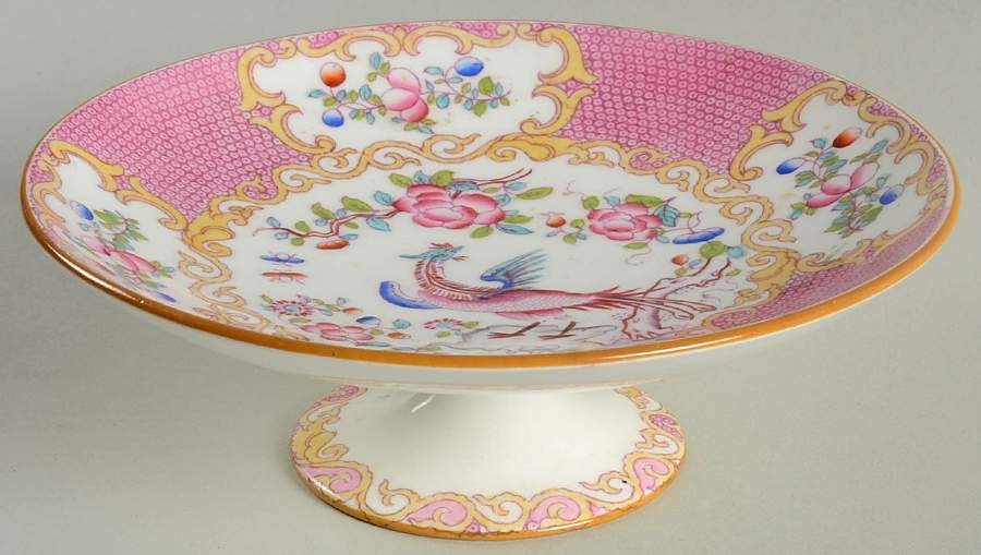 Cockatrice Pink (Smooth, Globe Backstamp) Round Compote (Height X Width) by Minton-1