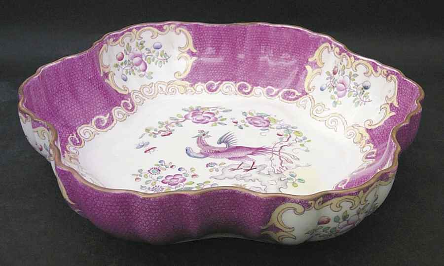 Cockatrice Pink (Smooth, Globe Backstamp) Large Melon Bowl by Minton-1
