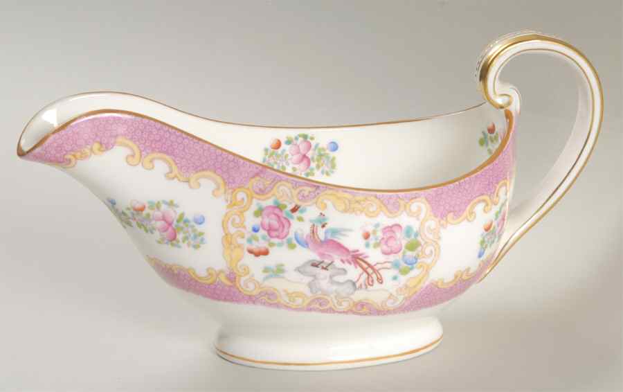 Cockatrice Pink (Smooth, Globe Backstamp) Gravy Boat by Minton-1