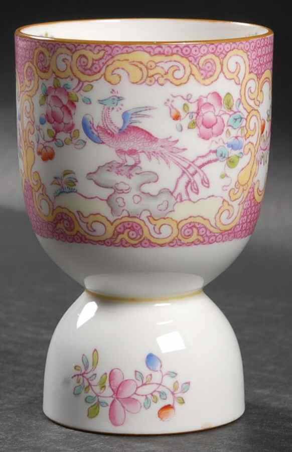 Cockatrice Pink (Smooth, Globe Backstamp) Double Egg Cup by Minton-1