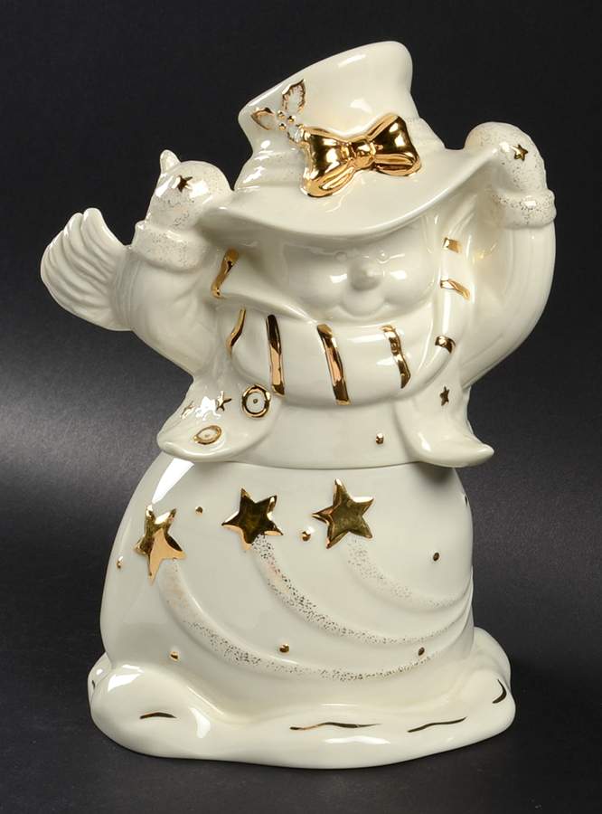 Holiday Elegance Snowman Shape Candy Jar & Lid by Mikasa-1
