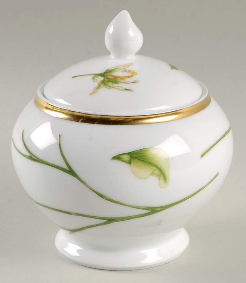 Jardin De Flore (Envie Shape) Sugar Bowl & Lid by Medard de Noblat-1