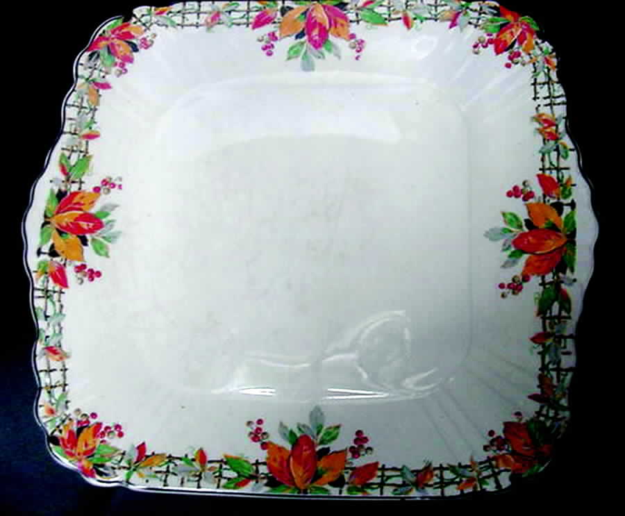 MYO57 Square Handled Cake Plate by Myott Staffordshire-1