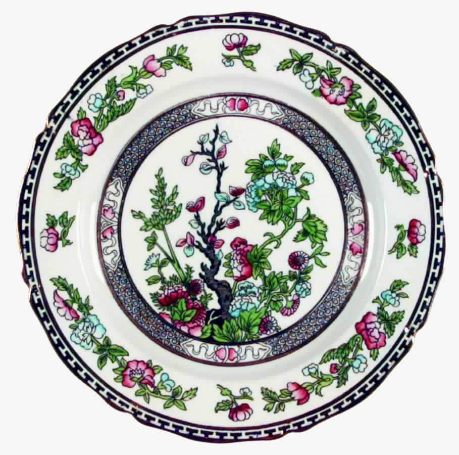Indian Tree Black (Gold Trim) Dinner Plate by W R Midwinter Ltd-1