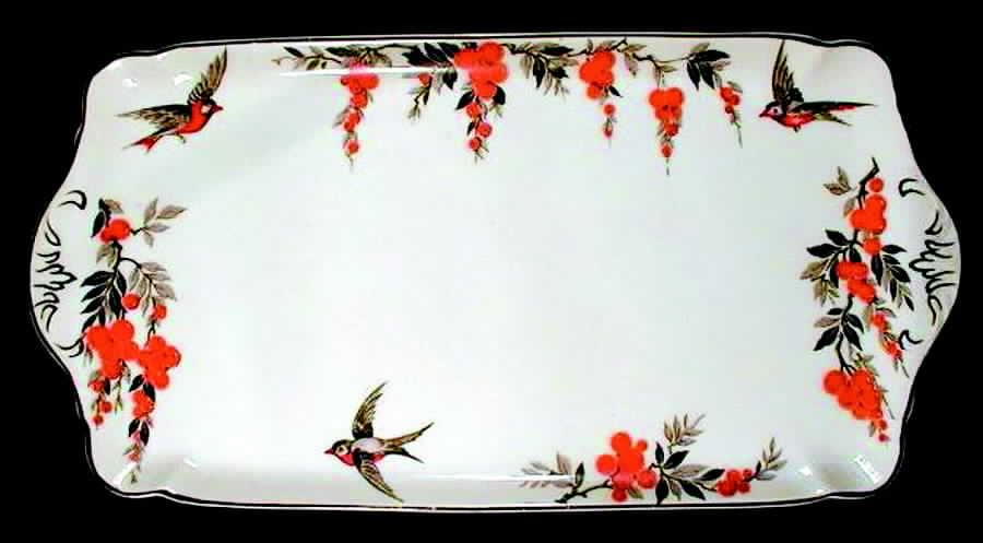 Silver Wings Large Sandwich Tray by J & G Meakin-1