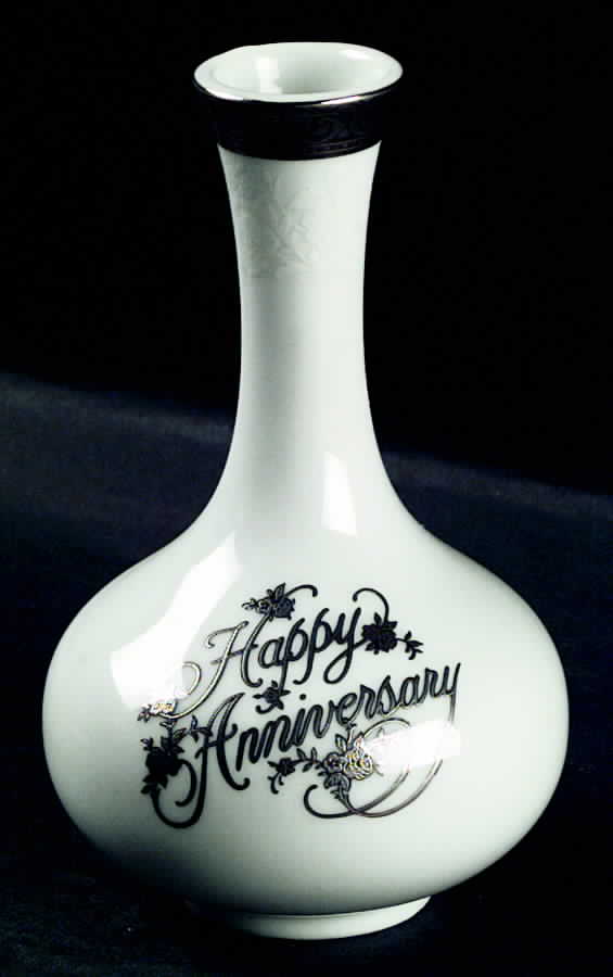 Happy Anniversary Platinum Bud Vase by Mikasa-1
