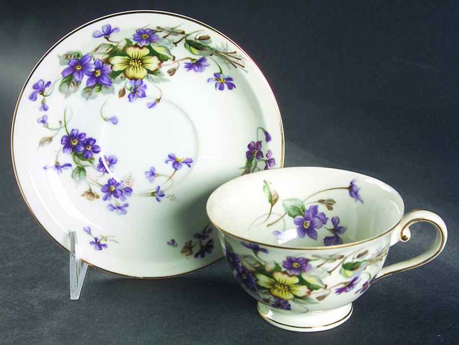 Adele (Orleans Shape, Narrow Rim) Footed Cup & Saucer Set by Meito-1