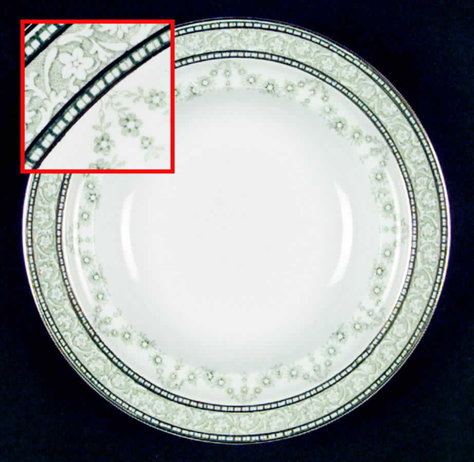 Woodbine Green Rim Soup Bowl by J & G Meakin-1