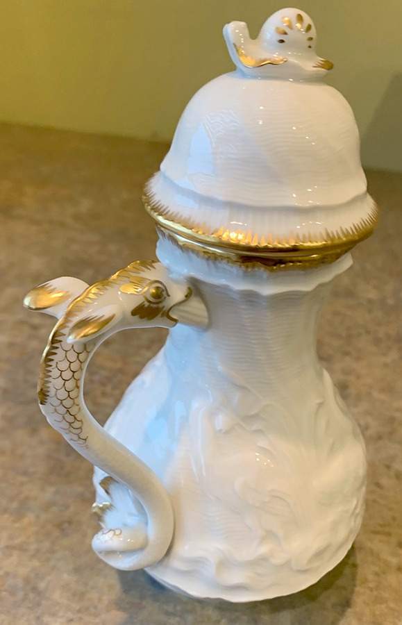 Swan Service (Gold Trim) Coffee Pot & Lid by Meissen (Germany)-1