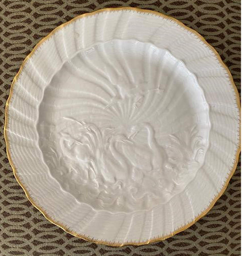 Swan Service (Gold Trim) Service Plate (Charger) by Meissen (Germany)-1