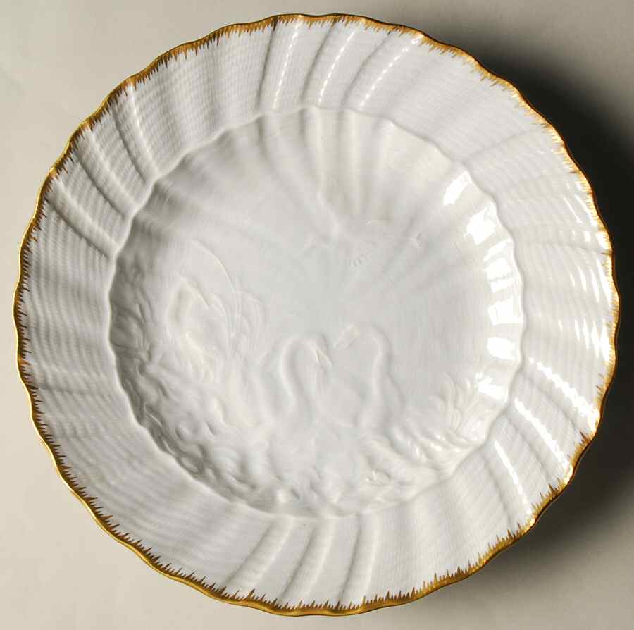 Swan Service (Gold Trim) Dinner Plate by Meissen (Germany)-1