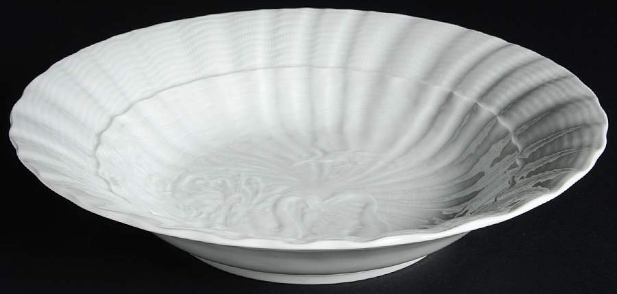 Swan Service (No Trim) Large Rim Soup Bowl by Meissen (Germany)-1