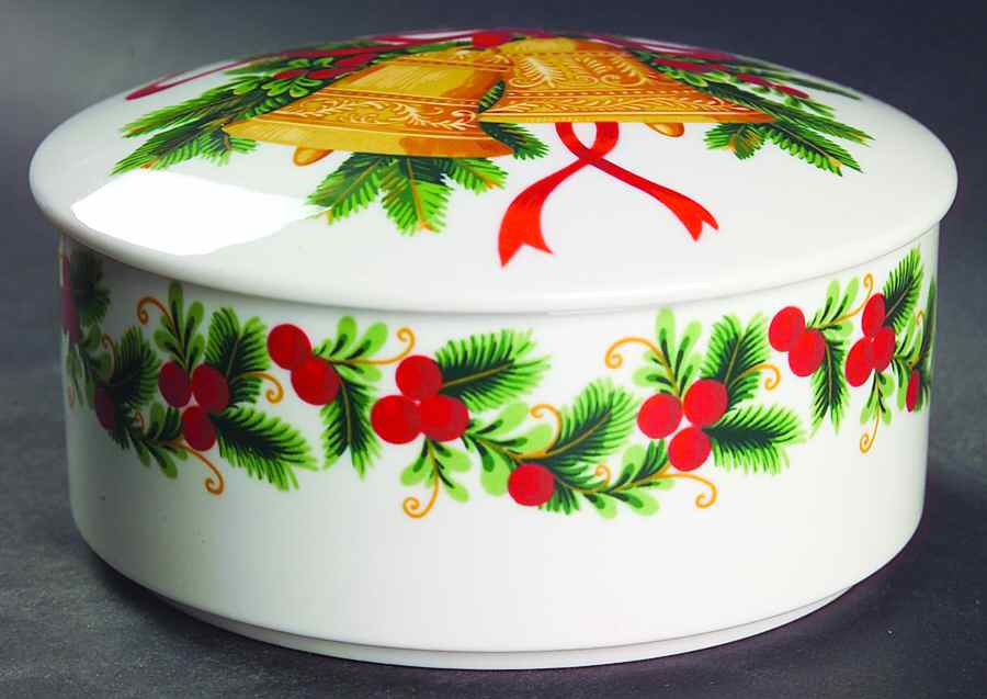 Bells of Holly Candy Box & Lid by Mikasa-1