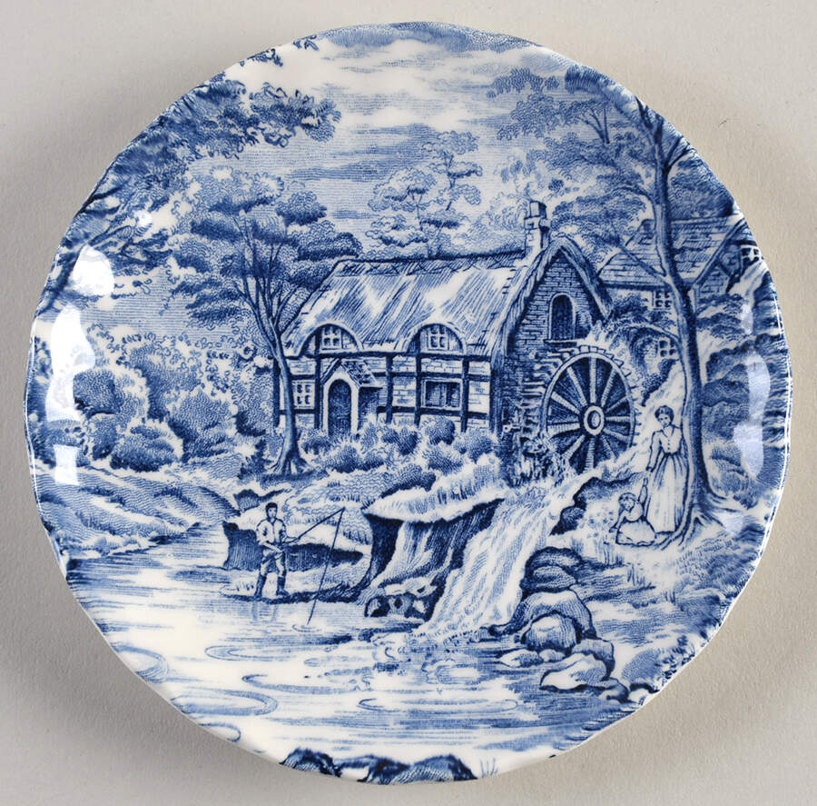 The Mill Blue Saucer by Myott Meakin-1