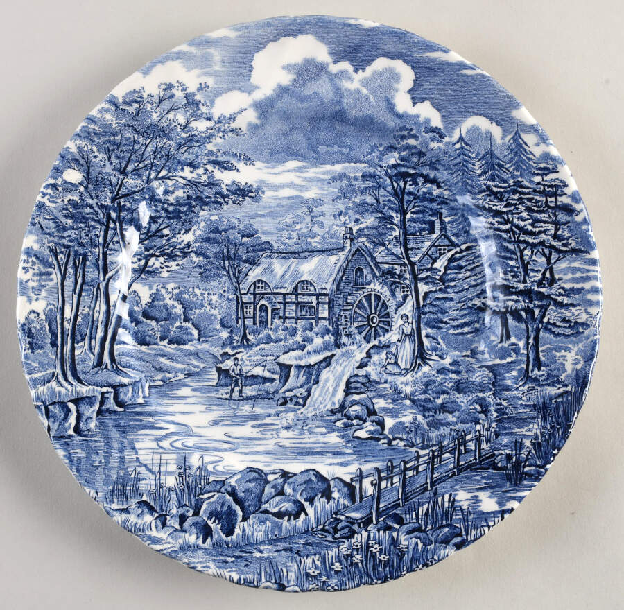 The Mill Blue Dinner Plate by Myott Meakin-1