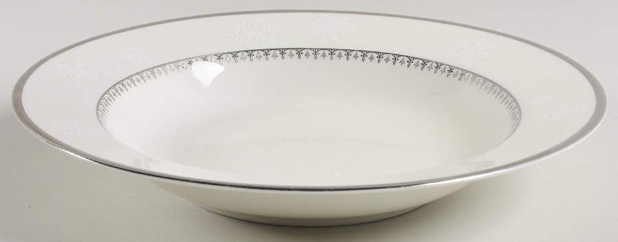 White Christmas Rim Soup Bowl by Mikasa-1
