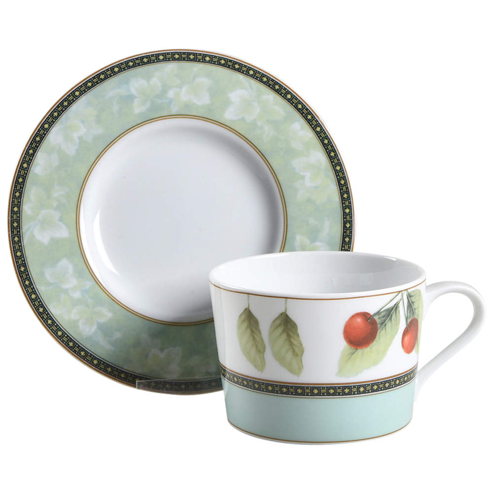 Fruit Odyssey Flat Cup & Saucer Set by Mikasa-1