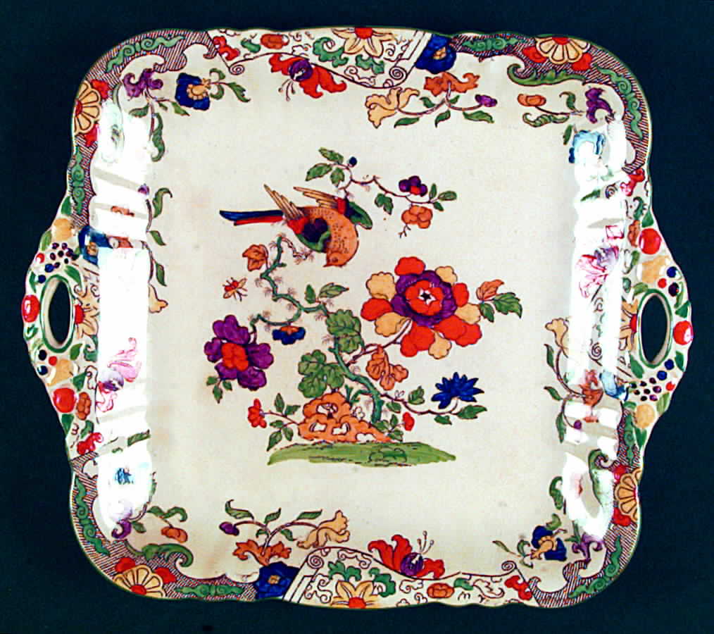 C3529 Square Handled Cake Plate by Mason's-1