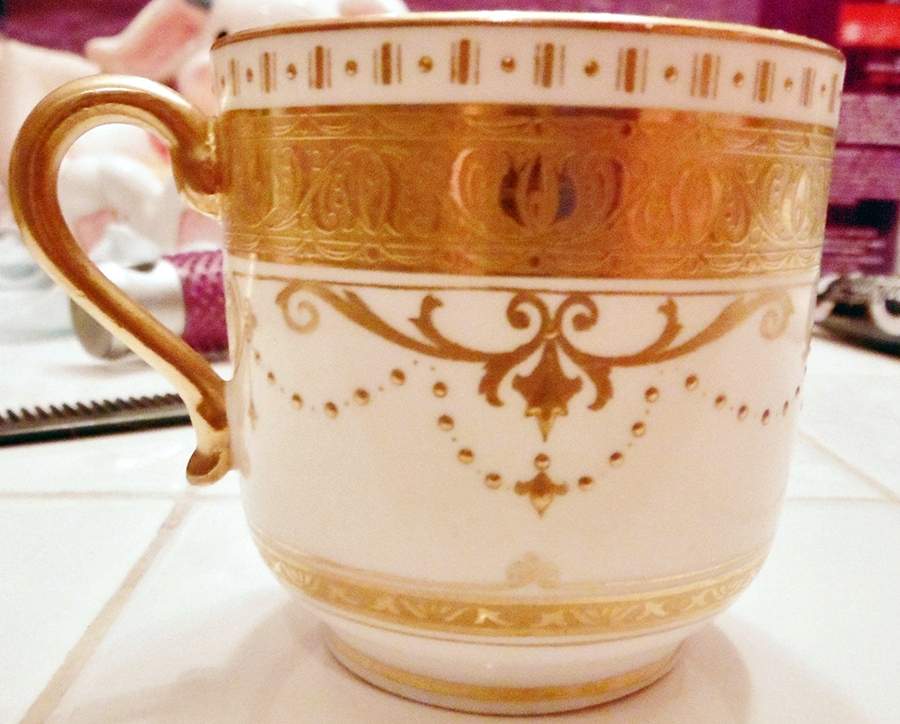 H3655 (White and Gold) Flat Demitasse Cup by Tiffany-1