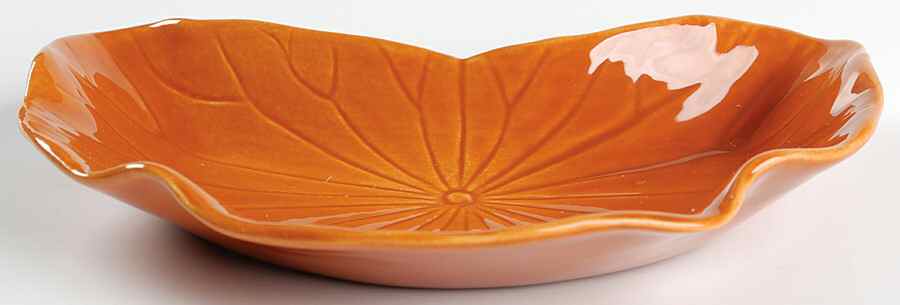 Lotus Dark Pumpkin Crescent Salad Plate by Metlox - Poppytrail - Vernon-1