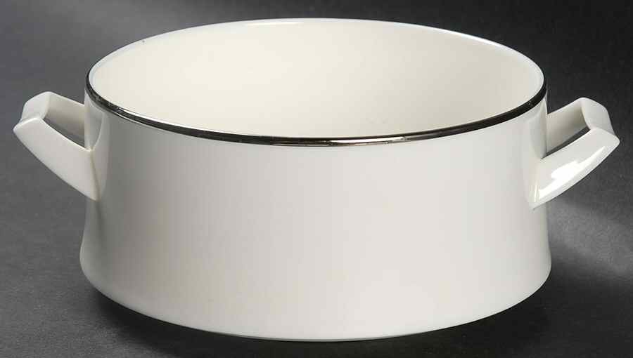Silver Ring Flat Cream Soup Bowl by Mikasa-1