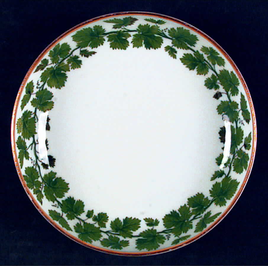 Full Green Vine (Smooth, Wide Gold Trim) Fruit/Dessert (Sauce) Bowl by Meissen (Germany)-1