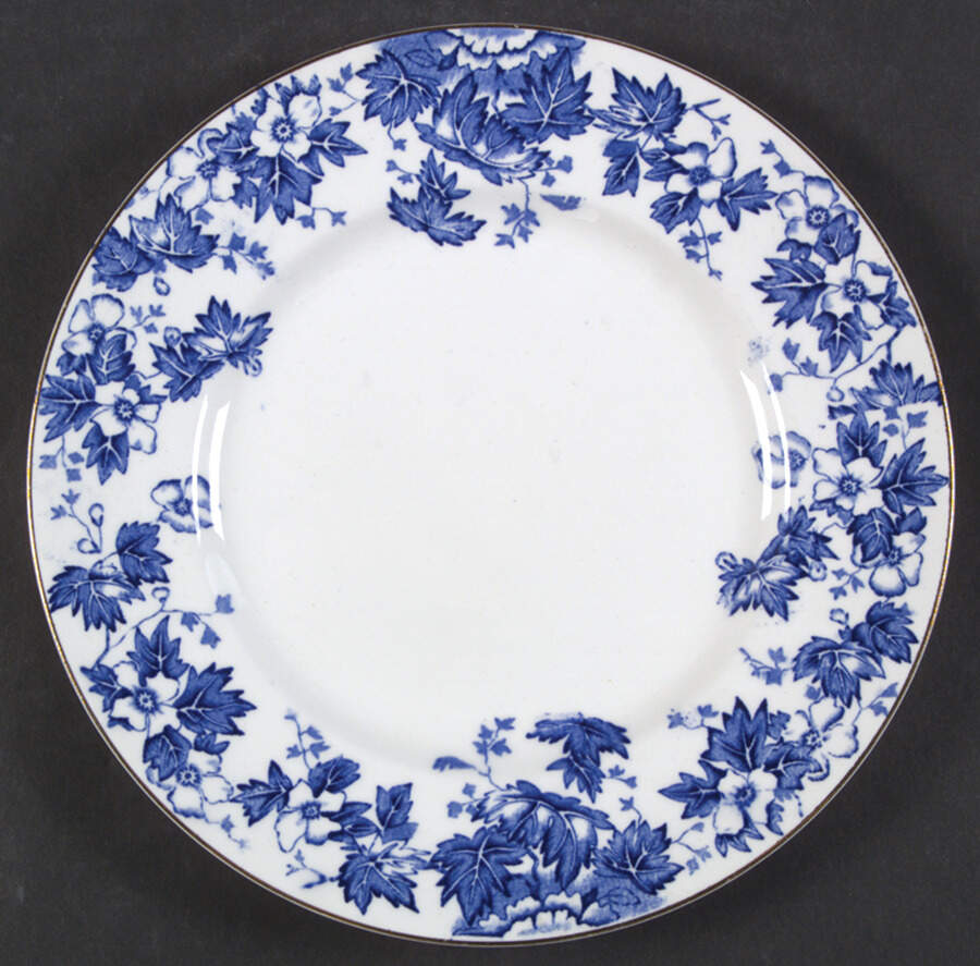 Oakland Blue (Smooth, Gold Trim) Salad Plate by John Maddock & Sons-1