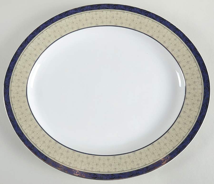 Delacourt 13" Oval Serving Platter by Mikasa-1
