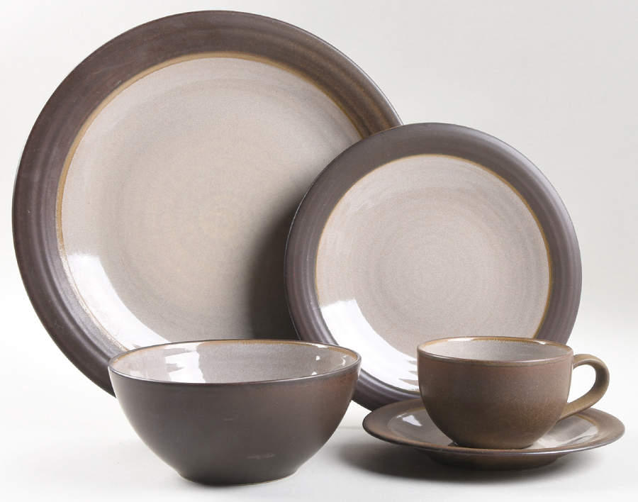 Swiss Coffee Dark Brown 5 Piece Place Setting by Mikasa-1