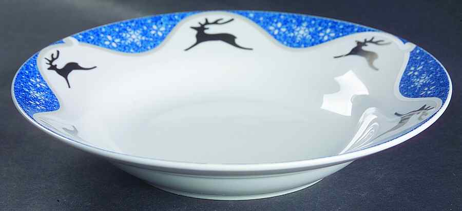 Winterlight Reindeer Rim Soup Bowl by Montgomery Ward-1