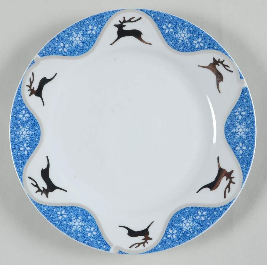 Winterlight Reindeer Salad Plate by Montgomery Ward-1