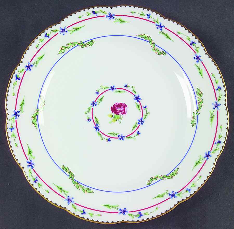 Cornflower Garland Salad/Dessert Plate by Mottahedeh-1