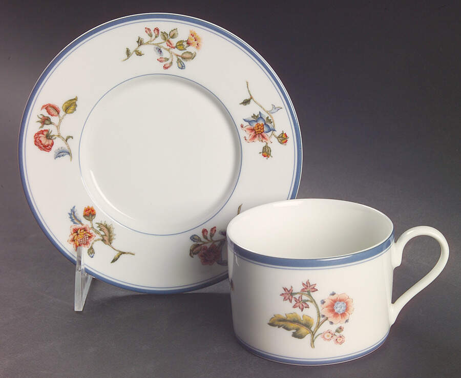 Country Stitch Flat Cup & Saucer Set by Mottahedeh-1