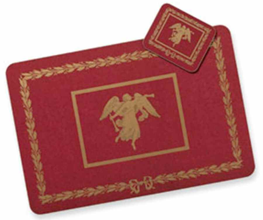 Gabriel Currant Red Corkboard Placemat by Mottahedeh-1