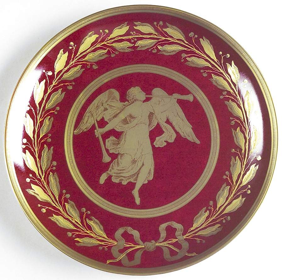 Gabriel Currant Red Luncheon Plate by Mottahedeh-1