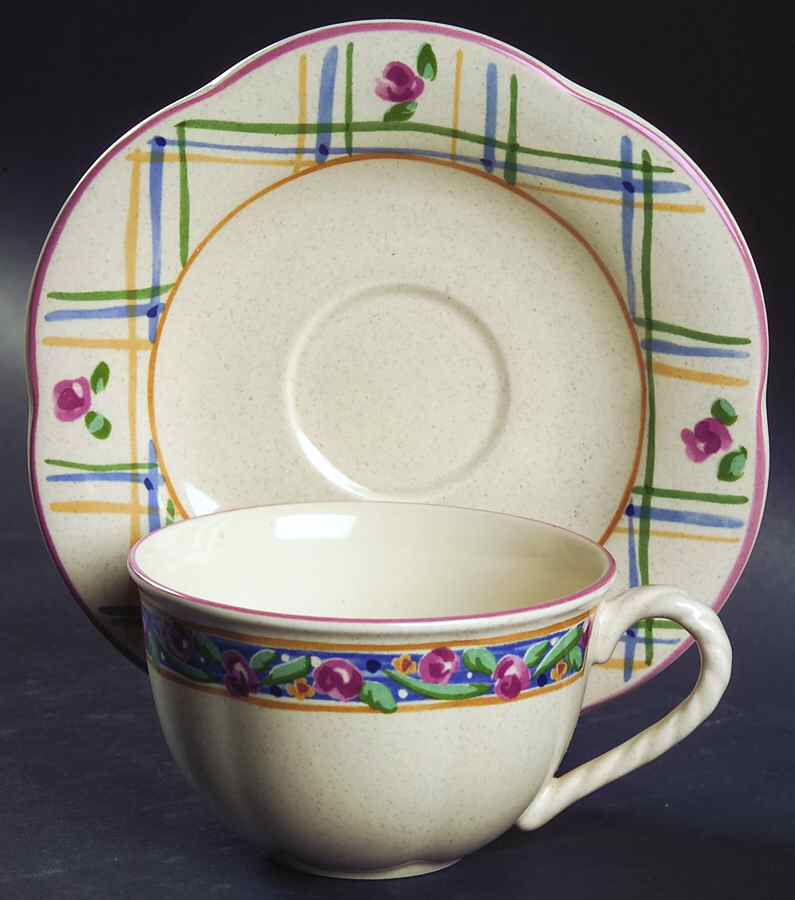 Cottage Bloom Flat Cup & Saucer Set by Mikasa-1
