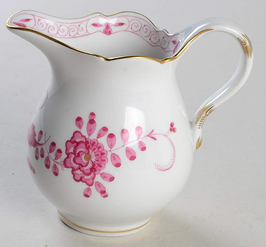 Indian Painting Pink Mini Creamer by Meissen (Germany)-1