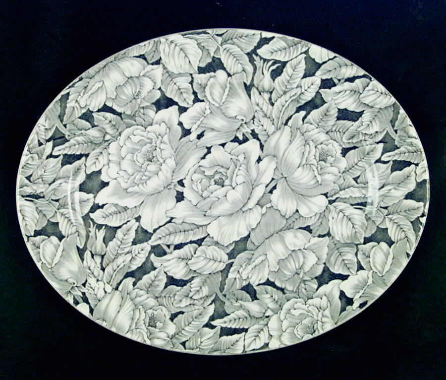 Bermuda Green 12" Oval Serving Platter by Myott Staffordshire-1