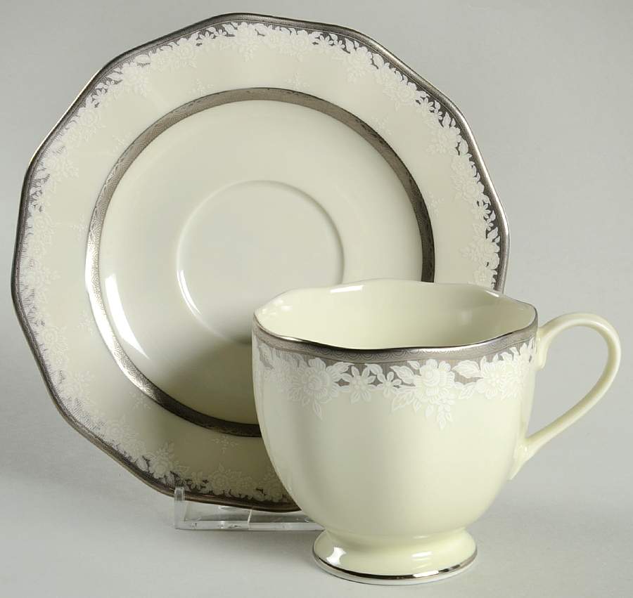 Sterling Lace Footed Cup & Saucer Set by Mikasa-1