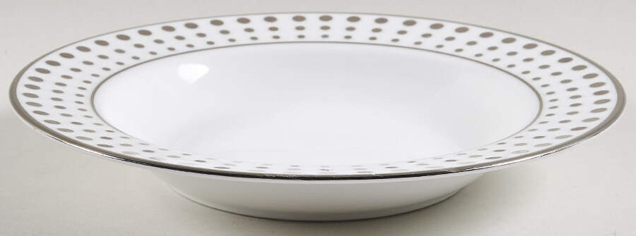 Platinum Dot Large Rim Soup Bowl by Muirfield-1