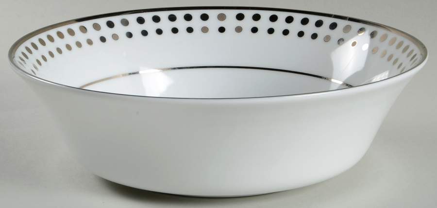 Platinum Dot 9" Round Vegetable Bowl by Muirfield-1