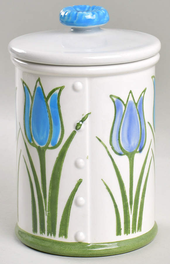Tulips (Giftware) Medium Canister & Lid by Metlox - Poppytrail - Vernon-1