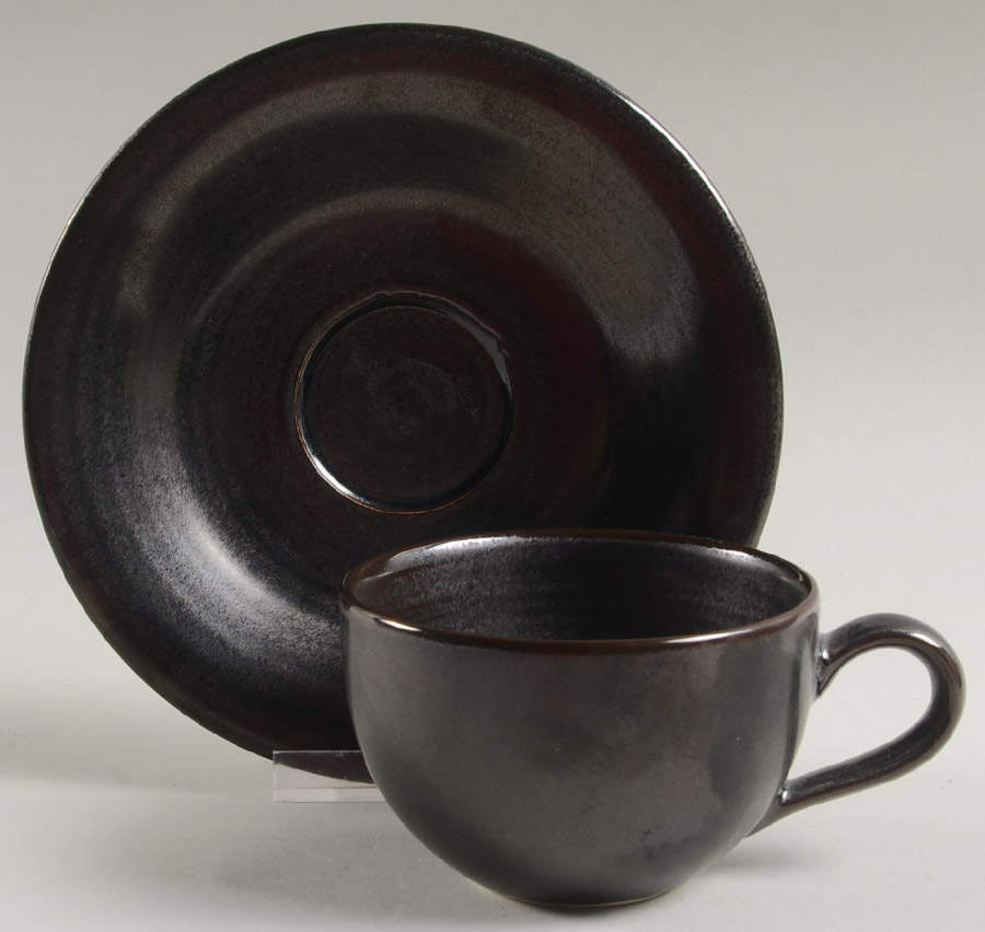 Coffee Bean Flat Cup & Saucer Set by Mikasa-1