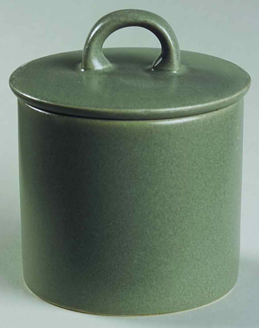 Stone Glaze Sage Green Sugar Bowl & Lid by Mikasa-1