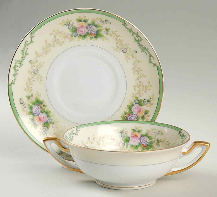 MEI728 Footed Cream Soup Bowl & Saucer Set by Meito-1
