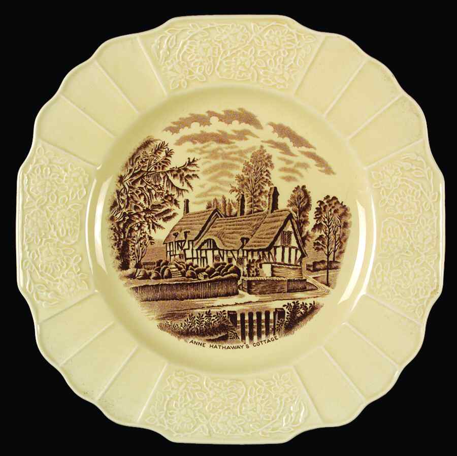 Shakespeare Land Brown (Embossed) Dinner Plate by Myott Staffordshire-1