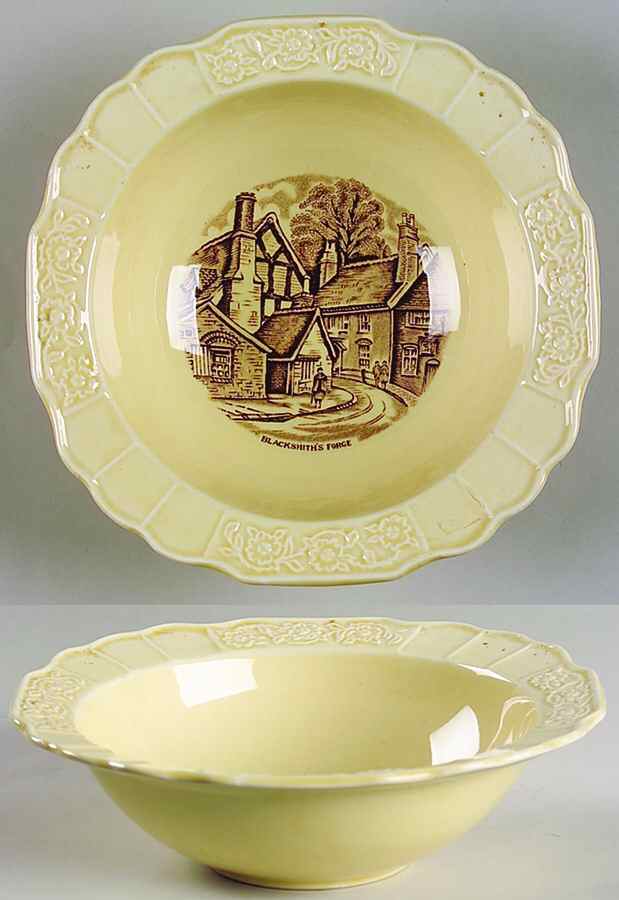 Shakespeare Land Brown (Embossed) Rim Cereal Bowl by Myott Staffordshire-1
