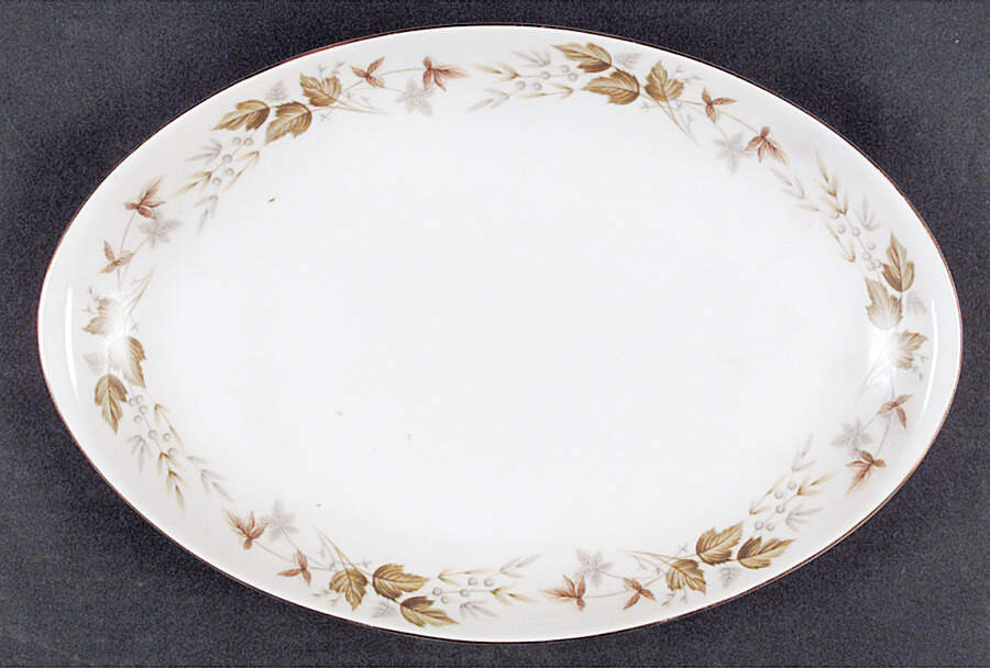 Fresh Leaf 12" Oval Serving Platter by Meito-1