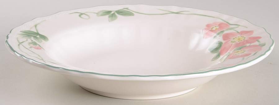 Rambling Rose Large Rim Soup Bowl by Mikasa-1